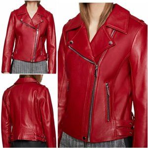 BCBGeneration Red Leather  Jacket NWT$348